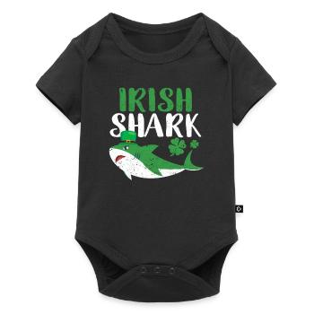 Requin irlandais vert drôle St Patrick’s Day Animal - Body à manches courtes Premium Bébé - noir - Devant