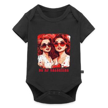 Valentinstag-Outfit für Sie und Sie in Liebe - Baby Premium Kurzarmbody - Schwarz - Vorne
