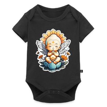 Baby Buddha - meditation yoga relaxation - Baby Premium short-sleeve bodysuit - black - Front