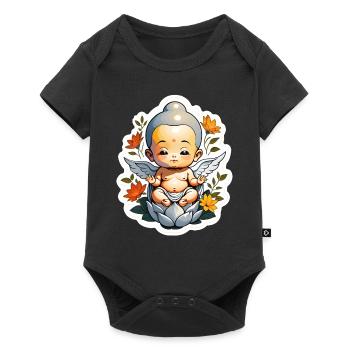 Baby Buddha - meditation yoga relaxation - Baby Premium short-sleeve bodysuit - black - Front