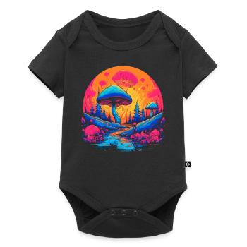 Fantasy Mushroom | Forest | Nature | Goa Festival - Baby Premium short-sleeve bodysuit - black - Front