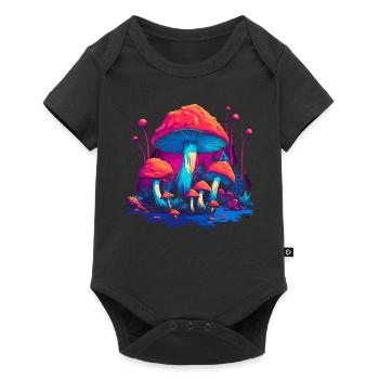 Fantasy Mushroom | Forest | Nature | Goa Festival - Baby Premium short-sleeve bodysuit - black - Front