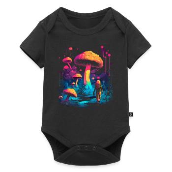 Fantasy Mushroom | Forest | Nature | Goa Festival - Baby Premium short-sleeve bodysuit - black - Front