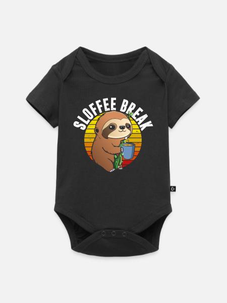 Sloffee-Pause Im Retro - Baby Premium Kurzarmbody - Schwarz