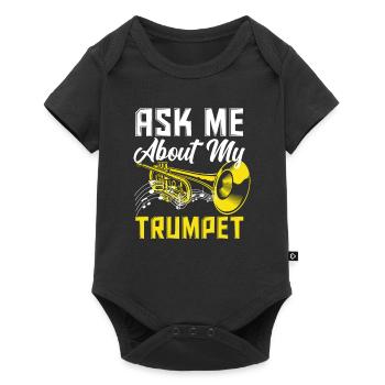 Trompete Trompeter Trompeten Spieler - Baby Premium Kurzarmbody - Schwarz - Vorne