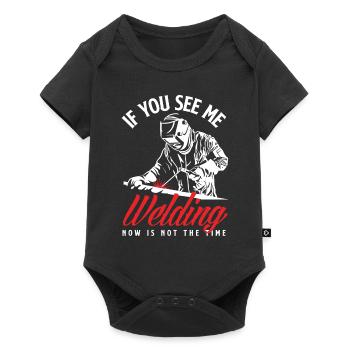Lustiges Schweißer Geschenk - Baby Premium Kurzarmbody - Schwarz - Vorne
