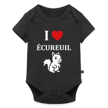 Humour petit écureuil - Body à manches courtes Premium Bébé - noir - Devant