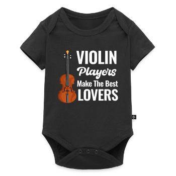 Violin players make the best lovers violinists - Baby Premium short-sleeve bodysuit - black - Front