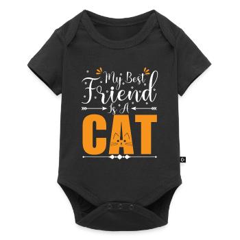 Mon meilleur ami est un chat - Body à manches courtes Premium Bébé - noir - Devant