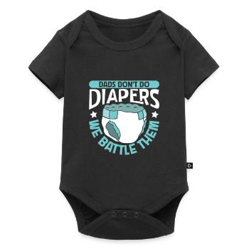 Dads Fight Diapers - Baby Swaddle - Baby Premium short-sleeve bodysuit - black - Front