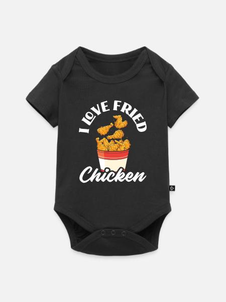 Ich Liebe Fried Chicken - Baby Premium Kurzarmbody - Schwarz