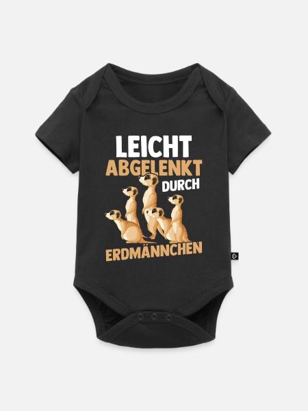 Leicht Abgelenkt Durch Erdmännchen - Baby Premium Kurzarmbody - Schwarz