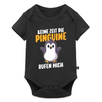 Pinguin - Baby Premium Kurzarmbody - Schwarz - Vorne