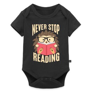 N’arrêtez jamais de lire T-shirt - Body à manches courtes Premium Bébé - noir - Devant