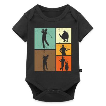Golf Lover Retro Vintage Style Golfer Golfing - Baby Premium short-sleeve bodysuit - black - Front