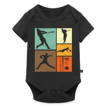 Baseball Stylish Retro Vintage Design for Players - Baby Premium short-sleeve bodysuit - black - Front