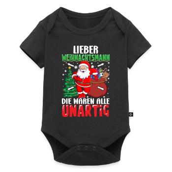 Weihnachtsmann Weihnachten Heiligabend Geschenk - Baby Premium Kurzarmbody - Schwarz - Vorne