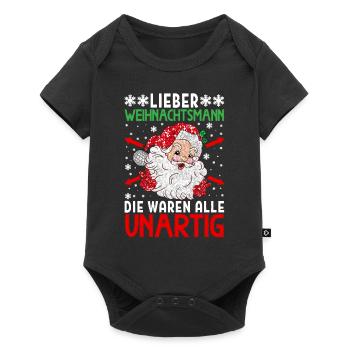 Lieber Weihnachtsmann Geschenk Weihnachtsfeier - Baby Premium Kurzarmbody - Schwarz - Vorne