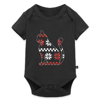 Cat Domestic Cat Shorthair Maine Coon Christmas - Baby Premium short-sleeve bodysuit - black - Front