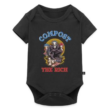 Compost The Rich - Mushroom Skull - Baby Premium Kurzarmbody - Schwarz - Vorne