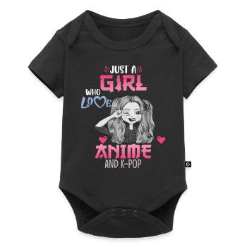 Just A Girl Who Loves Anime And K-Pop African Amer - Baby Premium Kurzarmbody - Schwarz - Vorne