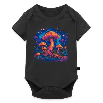 Fantasy Mushroom | Forest | Nature | Goa Festival - Baby Premium short-sleeve bodysuit - black - Front