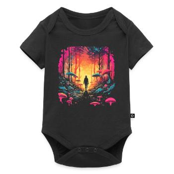 Fantasy Mushroom | Forest | Nature | Goa Festival - Baby Premium short-sleeve bodysuit - black - Front
