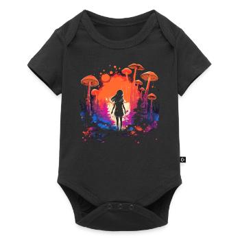 Fantasy Mushroom | Forest | Nature | Goa Festival - Baby Premium short-sleeve bodysuit - black - Front