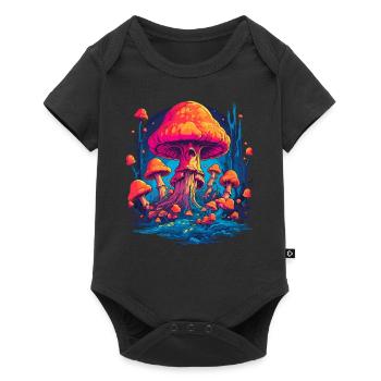Fantasy Mushroom | Forest | Nature | Goa Festival - Baby Premium short-sleeve bodysuit - black - Front