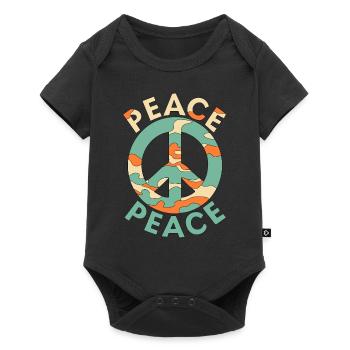 PEACE - Baby Premium short-sleeve bodysuit - black - Front
