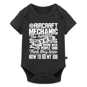 The Hardest Part Of Aircraft Mechanic - Baby Premium short-sleeve bodysuit - black - Front