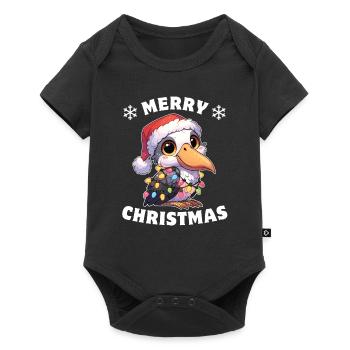 Noël guirlandes lumineuses bec-en-sabot - Body à manches courtes Premium Bébé - noir - Devant