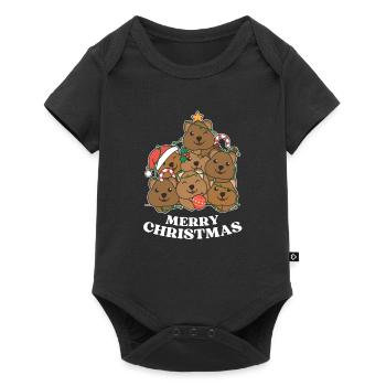 Frohe Weihnachten Quokka Heiligabend Quokkas - Baby Premium Kurzarmbody - Schwarz - Vorne