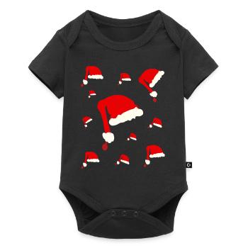 Chapeau de Père Noël - Fête de Noël - Body à manches courtes Premium Bébé - noir - Devant