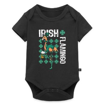Irish Flamingo Green Bird St Patrick's Day - Baby Premium short-sleeve bodysuit - black - Front