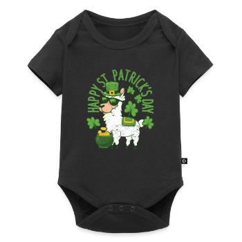 Bonne Saint-Patrick Lama vert alpaga chanceux - Body à manches courtes Premium Bébé - noir - Devant