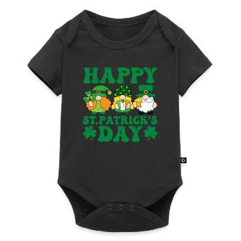 Trois Gnomes irlandais trèfle St Patrick jour chanceux - Body à manches courtes Premium Bébé - noir - Devant