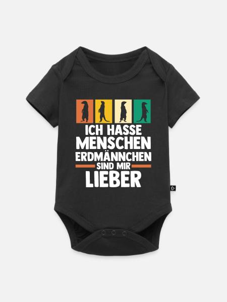 Erdmännchen - Baby Premium Kurzarmbody - Schwarz
