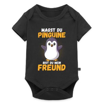 Pinguin - Baby Premium Kurzarmbody - Schwarz - Vorne