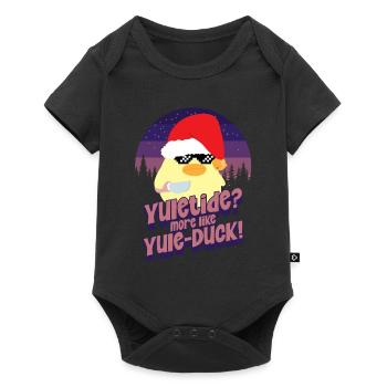 Yule-Duck - Ente mit Messer Duck with Knife - Baby Premium Kurzarmbody - Schwarz - Vorne