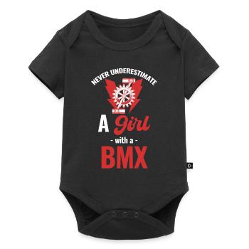 Ne sous-estimez jamais une fille avec un - Body à manches courtes Premium Bébé - noir - Devant