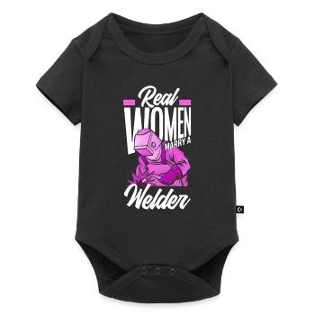 Lustiges Schweißer Geschenk - Baby Premium Kurzarmbody - Schwarz - Vorne