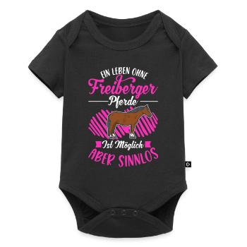 Ein Leben ohne Freiberger Pferde sinnlos - Baby Premium Kurzarmbody - Schwarz - Vorne