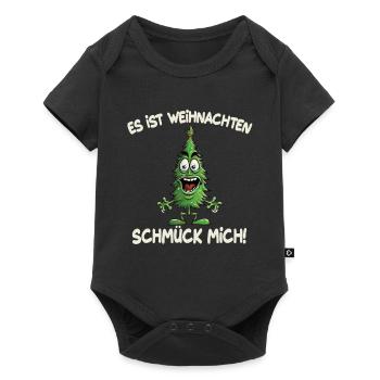 Es ist Weihnachten Schmück mich - Baby Premium Kurzarmbody - Schwarz - Vorne