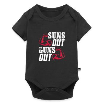 Bodybuilder Body Building Fitness Gym Geschenk - Baby Premium Kurzarmbody - Schwarz - Vorne