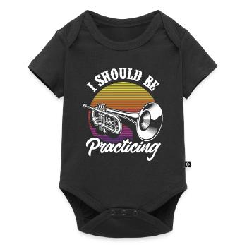 Trompete Trompeter Trompeten Spieler - Baby Premium Kurzarmbody - Schwarz - Vorne