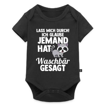Waschbär - Baby Premium Kurzarmbody - Schwarz - Vorne
