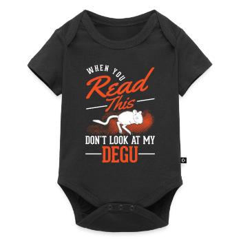 Octodon Cadeau Arbuste Rat Forêt Degu - Body à manches courtes Premium Bébé - noir - Devant