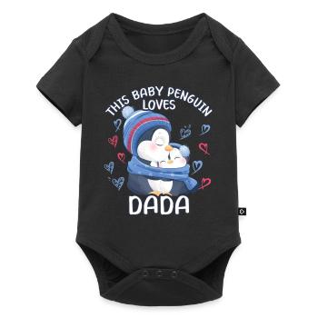 Ce bébé pingouin aime la fête des pères de papa - Body à manches courtes Premium Bébé - noir - Devant