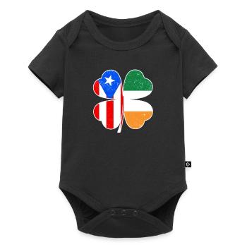 Drapeau portoricain irlandais trèfle d’Irlande - Body à manches courtes Premium Bébé - noir - Devant